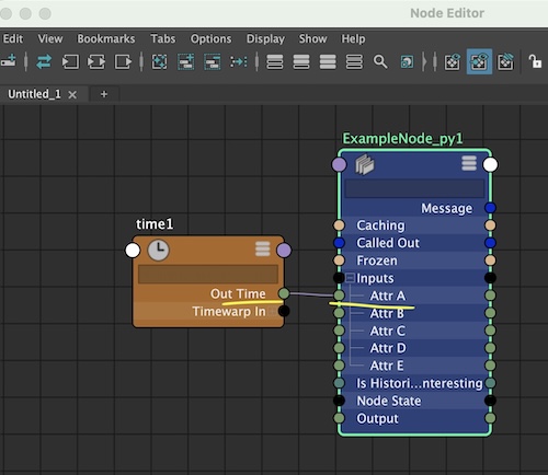 maya node editor connected nodes