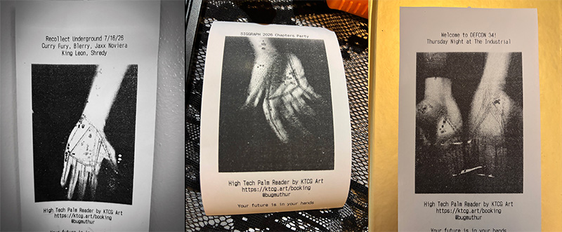 High tech palm reader fortune printouts