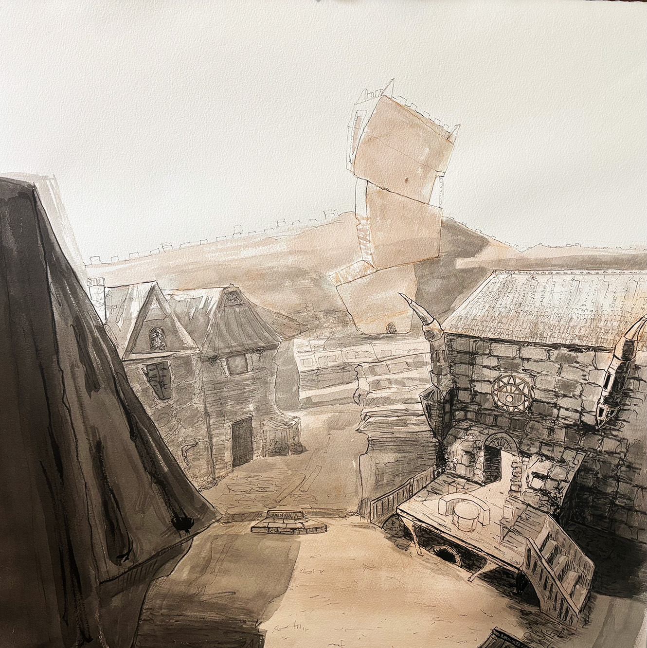 hand-drawn background for a short film